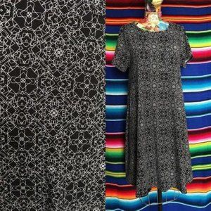 LuLaRoe Geometric Tee Shirt Pocket Midi Dress